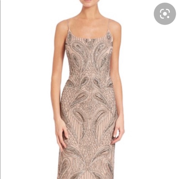 Aidan Mattox long beaded side slit dress - Picture 5 of 8